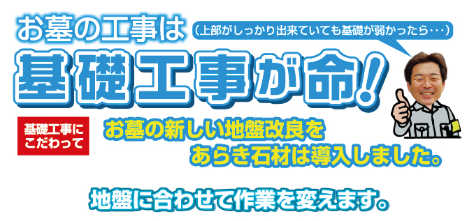  お墓の新しい地盤改良