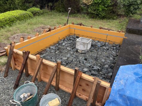 植木町で基礎工事